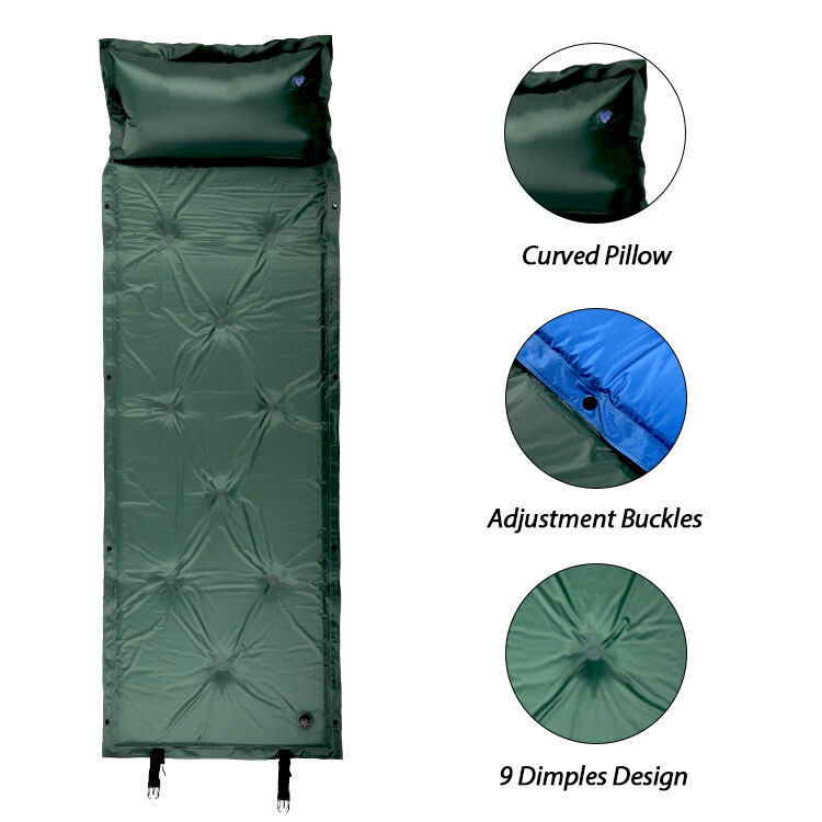 Kinggear Portable Foldable PVC Coated Camping Mat with Customized Design Self-Inflating Mat