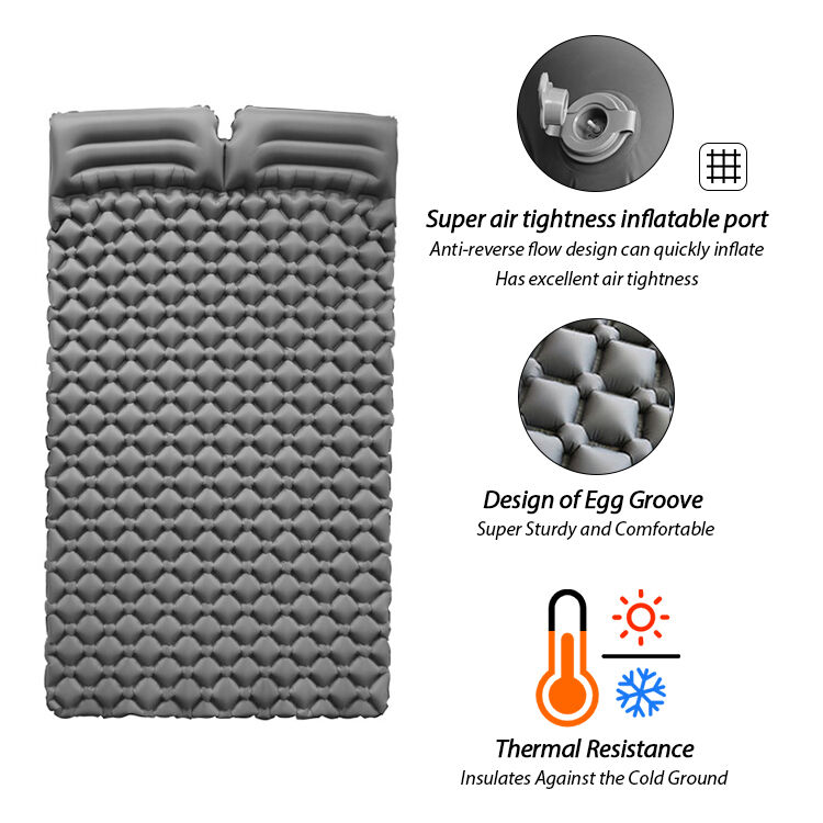 Kinggear Waterproof Double Size Inflatable Sleeping Pad with Customizable Design for Camping