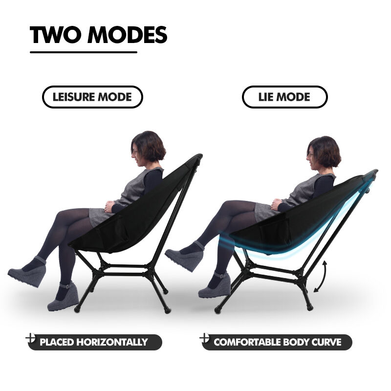 Kinggear Outdoor Lightweight Adjustable Folding Camping Chair with Oxford Cloth and Aluminum Frame