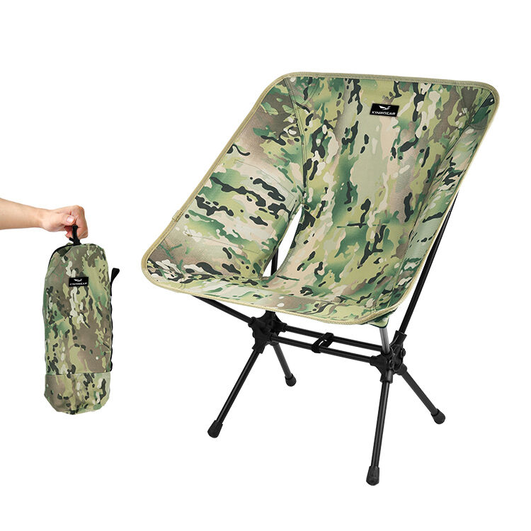 KingGear Outdoor Portable Moon Chair with 7075 Aluminium Frame and 600D Oxford Fabric for 120kg Load Bearing