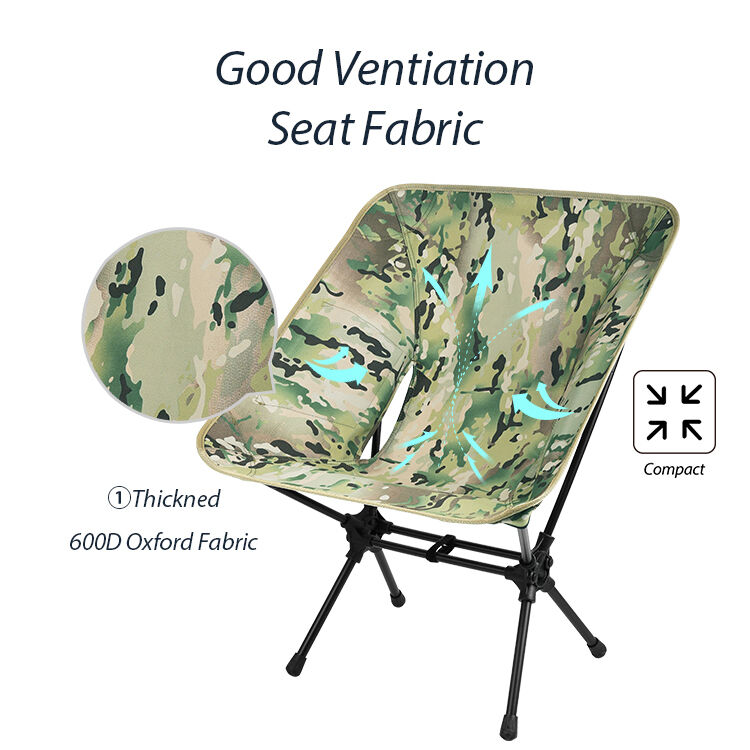 KingGear Outdoor Portable Moon Chair with 7075 Aluminium Frame and 600D Oxford Fabric for 120kg Load Bearing