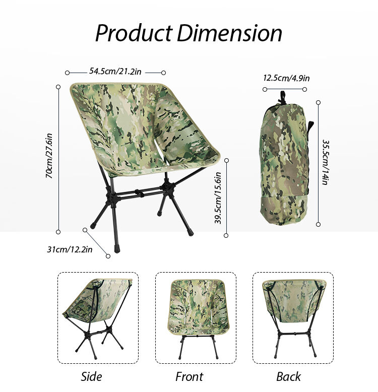 KingGear Outdoor Portable Moon Chair with 7075 Aluminium Frame and 600D Oxford Fabric for 120kg Load Bearing