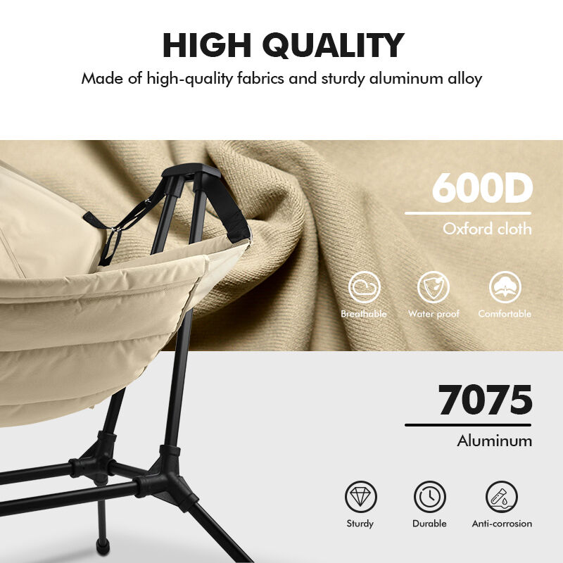 KingGear Outdoor Portable Camping Rocking Chair with Aluminum 7075 Frame and Oxford Cloth Fabric - Customized Logo Available