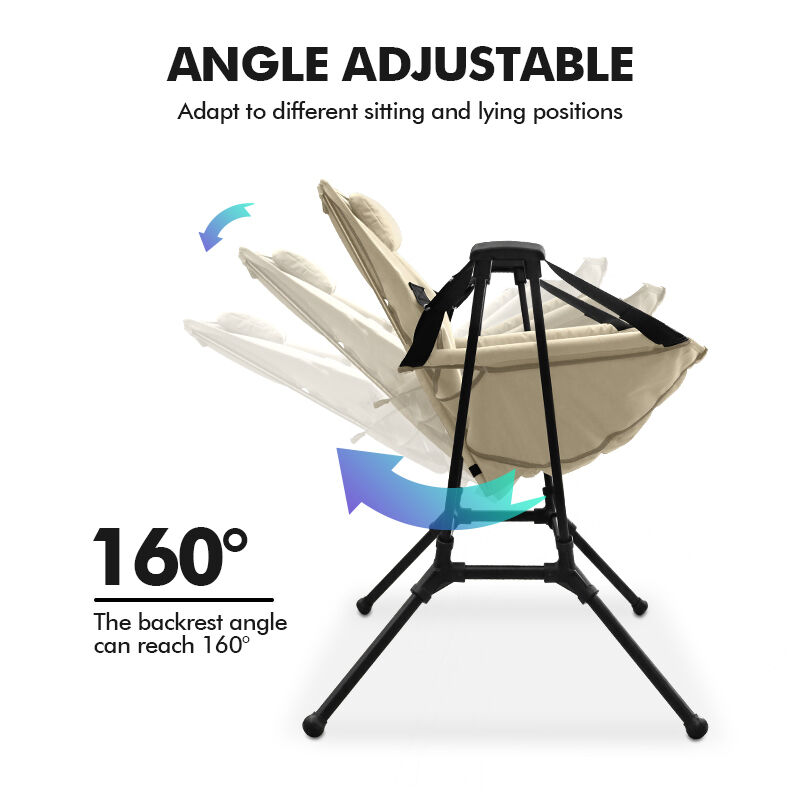 KingGear Outdoor Portable Camping Rocking Chair with Aluminum 7075 Frame and Oxford Cloth Fabric - Customized Logo Available