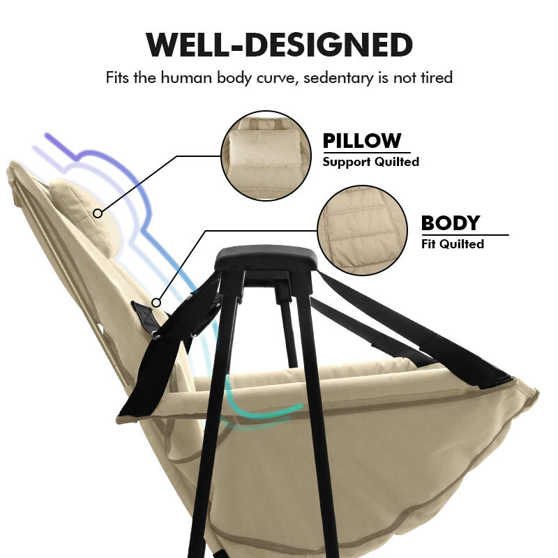 KingGear Outdoor Portable Camping Rocking Chair with Aluminum 7075 Frame and Oxford Cloth Fabric - Customized Logo Available