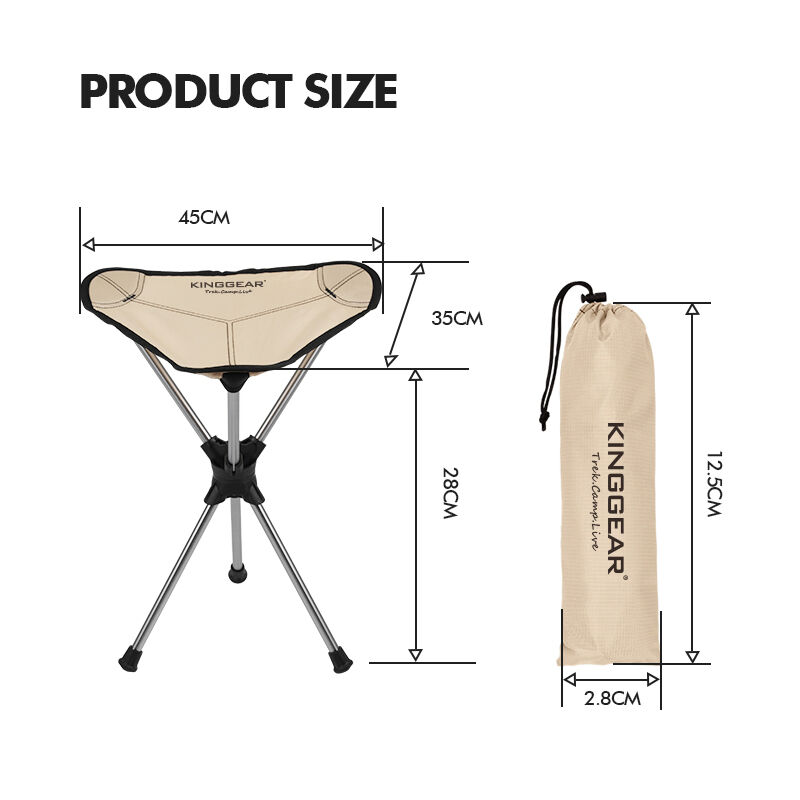 Kinggear Compact Lightweight Folding Camping Stool with 150kg Load Bearing and Foldable Design for Outdoor Use