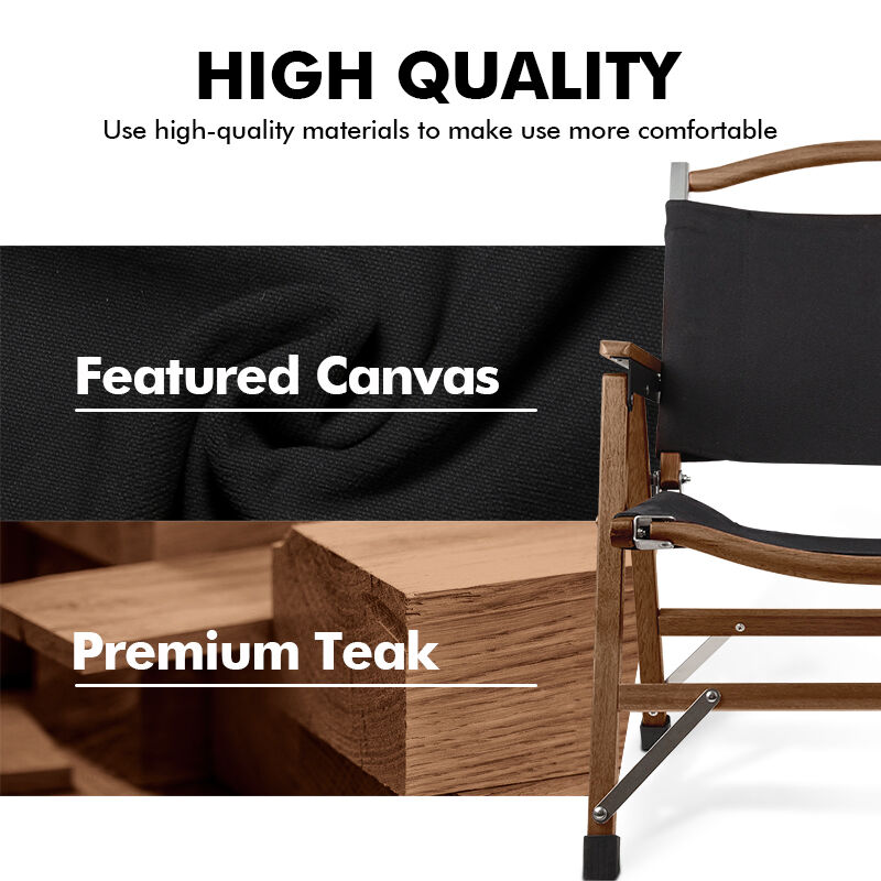 KingGear Teak Beech Wood Camping Chair Lightweight 3.8kg Folding Kermit Chair with Customized Logo