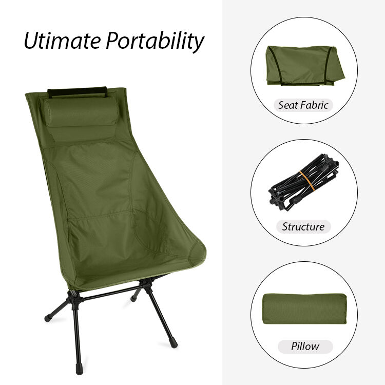 Kinggear Heavy Duty 150kg Load Bearing Camping Chair with 7075 Aluminum Frame and Foldable Design