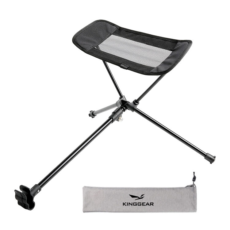 Aluminum Frame Portable Recliner Footrest with Oxford Cloth and Telescopic Size 48.5-76cm