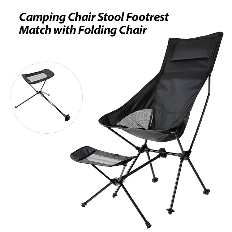 Aluminum Frame Portable Recliner Footrest with Oxford Cloth and Telescopic Size 48.5-76cm