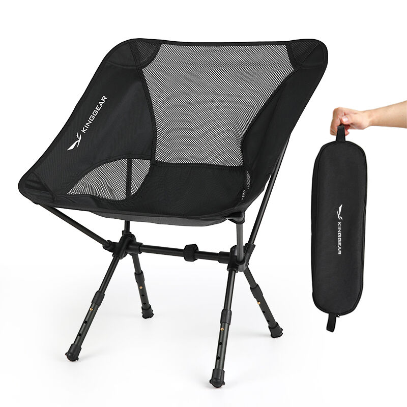 Hot Seller 7075 Aluminium Frame Camping Chair with 120kg Load Bearing and Height Adjustable Leg Folded Portable Chair