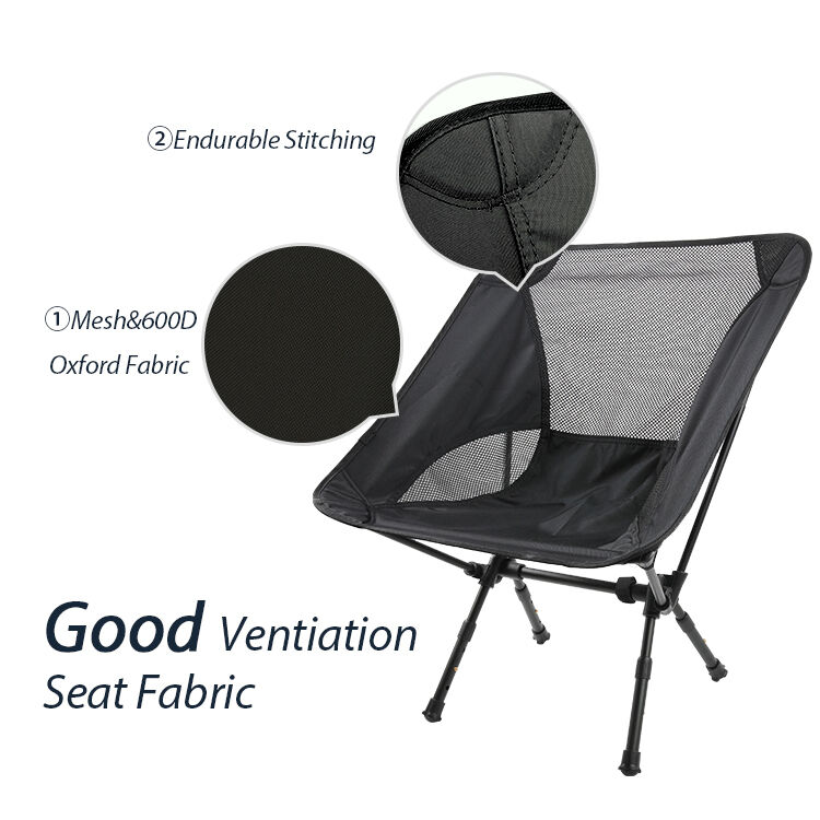 Hot Seller 7075 Aluminium Frame Camping Chair with 120kg Load Bearing and Height Adjustable Leg Folded Portable Chair