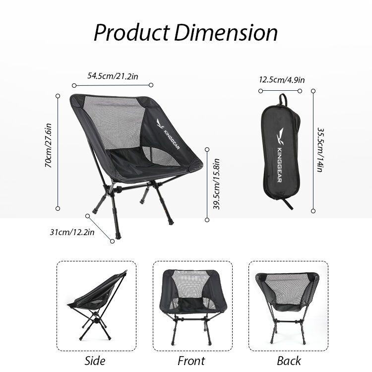Hot Seller 7075 Aluminium Frame Camping Chair with 120kg Load Bearing and Height Adjustable Leg Folded Portable Chair
