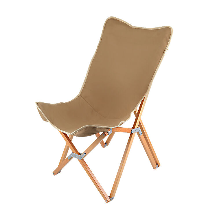 Portable Backpack Folding Camping Chair with 120kg Load Bearing 16A Canvas Fabric and Beech Wood Frame
