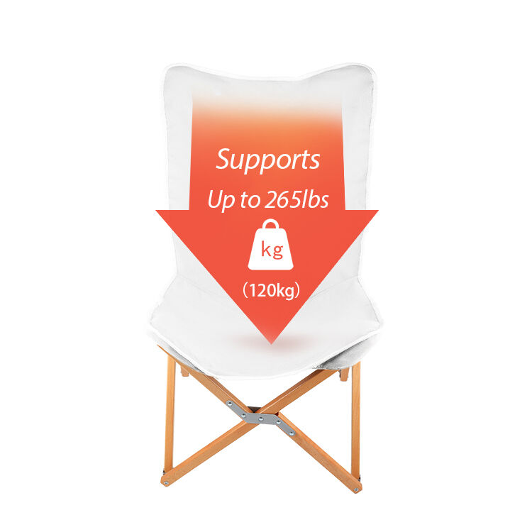 Beech Wood Frame Folding Camping Chair with 120kg Load Bearing and 16A Canvas Fabric