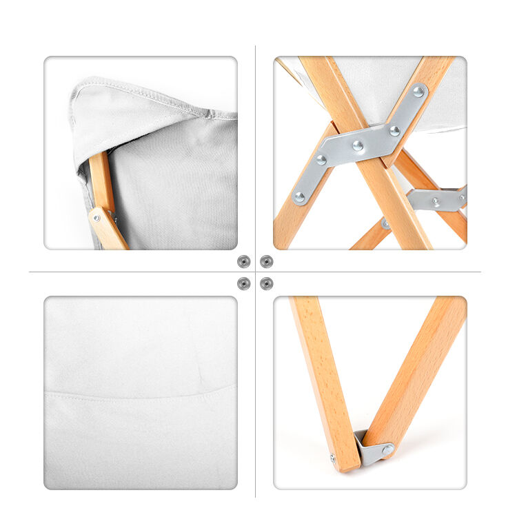 Beech Wood Frame Folding Camping Chair with 120kg Load Bearing and 16A Canvas Fabric