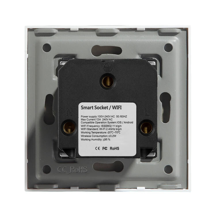 16A Rated Current Smart Socket with Flame Retardant PC Plastic and Wi-Fi 2.4GHz Connectivity