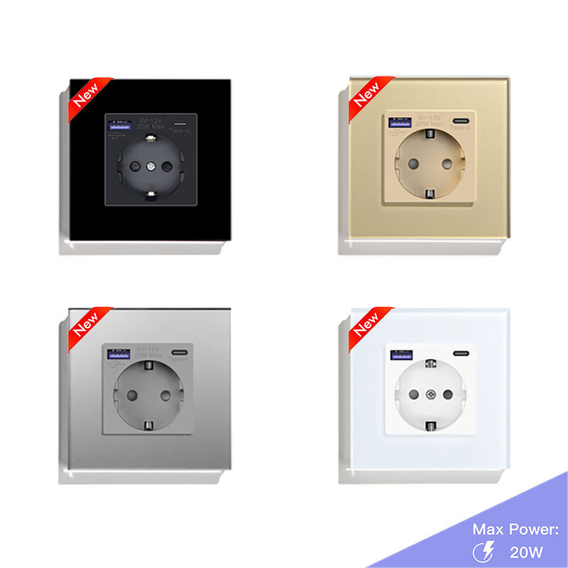 Mvava 20W Type C EU Wall Socket with USB Ports Smart Electrical Socket