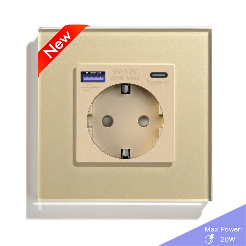 Mvava 20W Type C EU Wall Socket with USB Ports Smart Electrical Socket