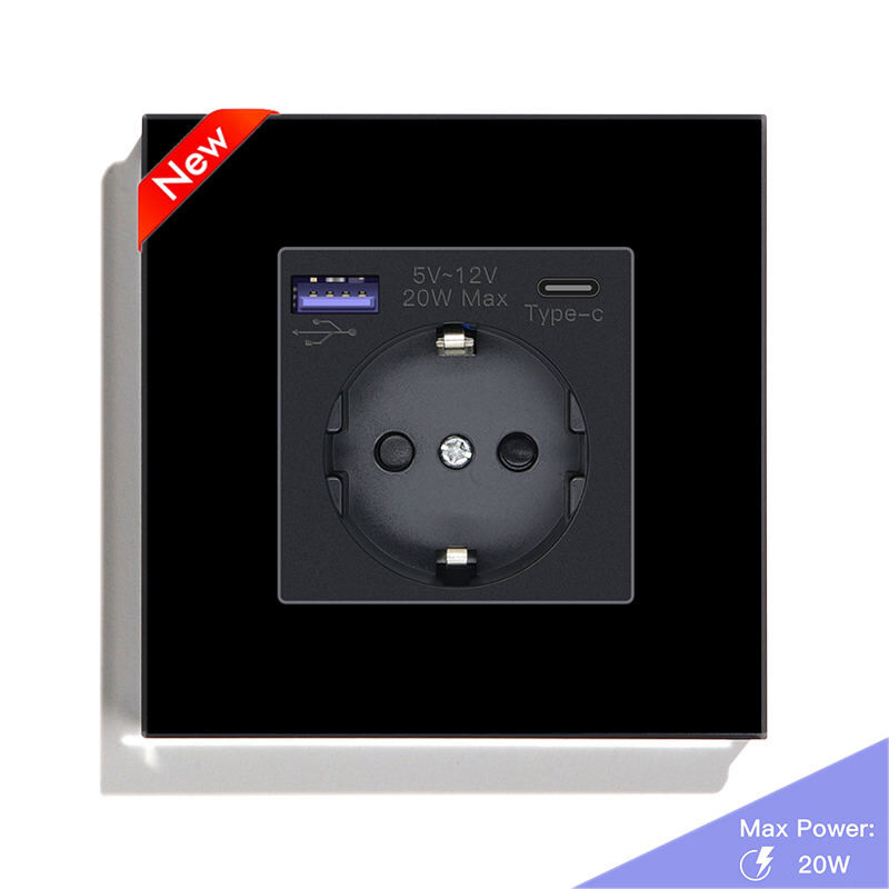 Mvava 20W Type C EU Wall Socket with USB Ports Smart Electrical Socket
