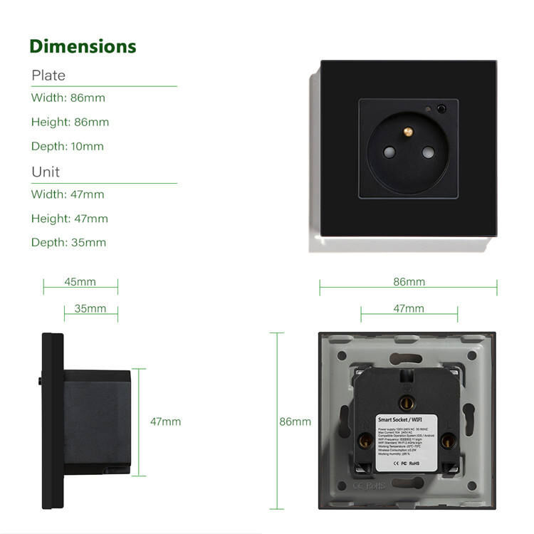 WiFi-Enabled Smart Socket with 16A Max Current for Modular DIN Rail Systems