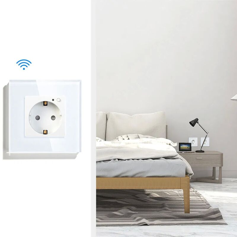 Smart Wall Socket with Tuya Technology and 16A Rated Current Compliant with EU Standards