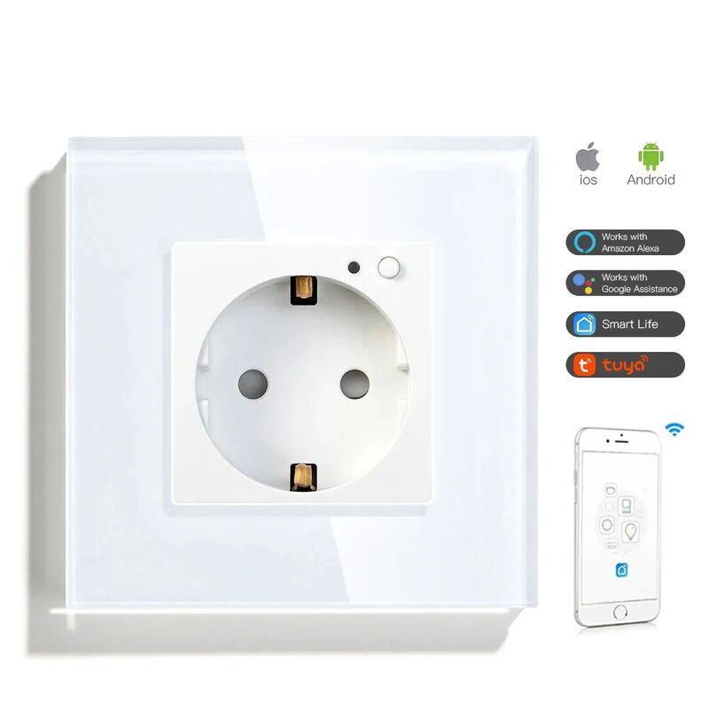 Smart Waterproof Wall Outlet with USB-C Port and Power Meter for Modern Homes