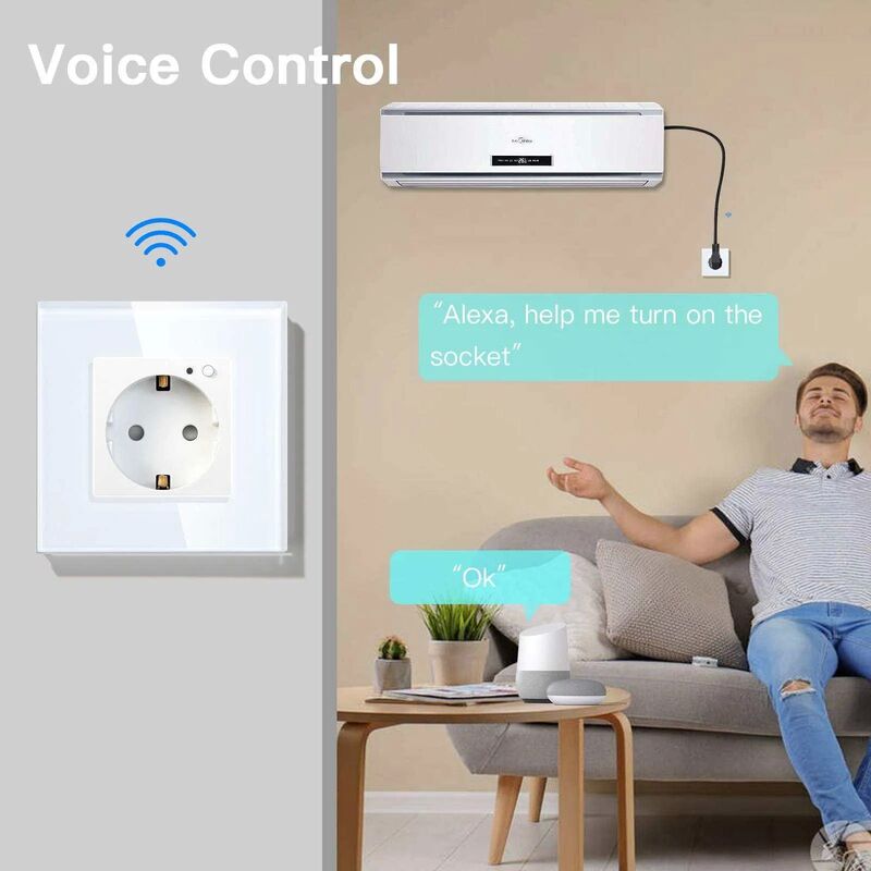 Smart Waterproof Wall Outlet with USB-C Port and Power Meter for Modern Homes