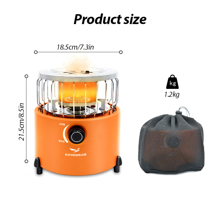 Kinggear 2000W Portable Stainless Steel Camping Stove and Gas Heater for Outdoor Cooking