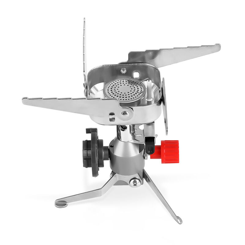 Kinggear Stainless Steel 1000W Power Folding Camping Gas Stove Portable Mini Stove for Long Gas Tank