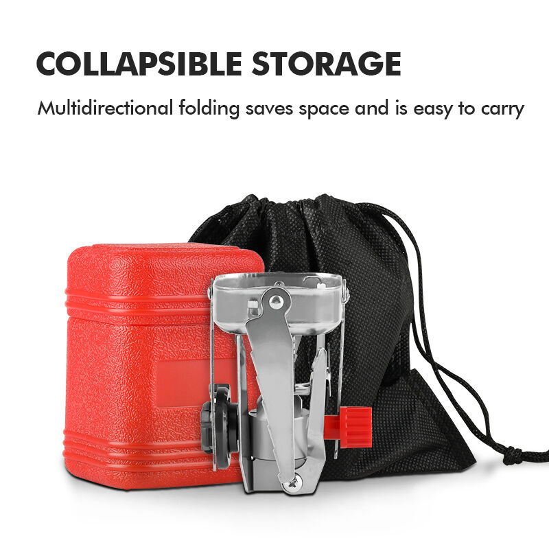 Kinggear Stainless Steel 1000W Power Folding Camping Gas Stove Portable Mini Stove for Long Gas Tank