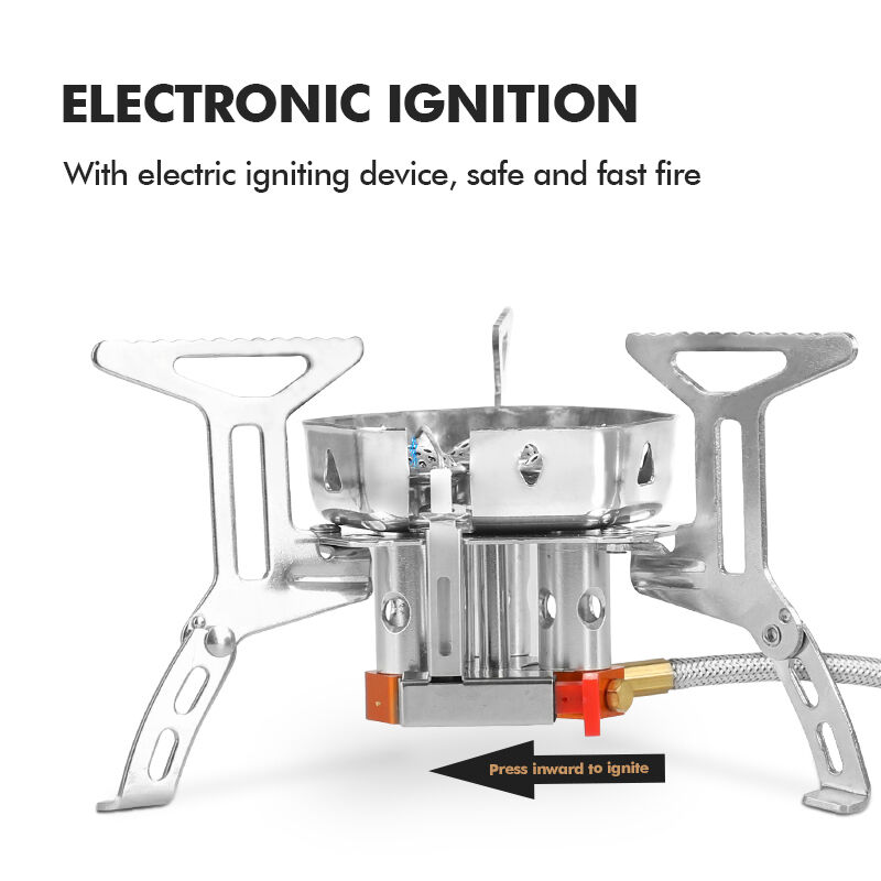 Stainless Steel 3500W Mini Camping Gas Stove - 280g Ultra Lightweight Portable Stove for Backpacking