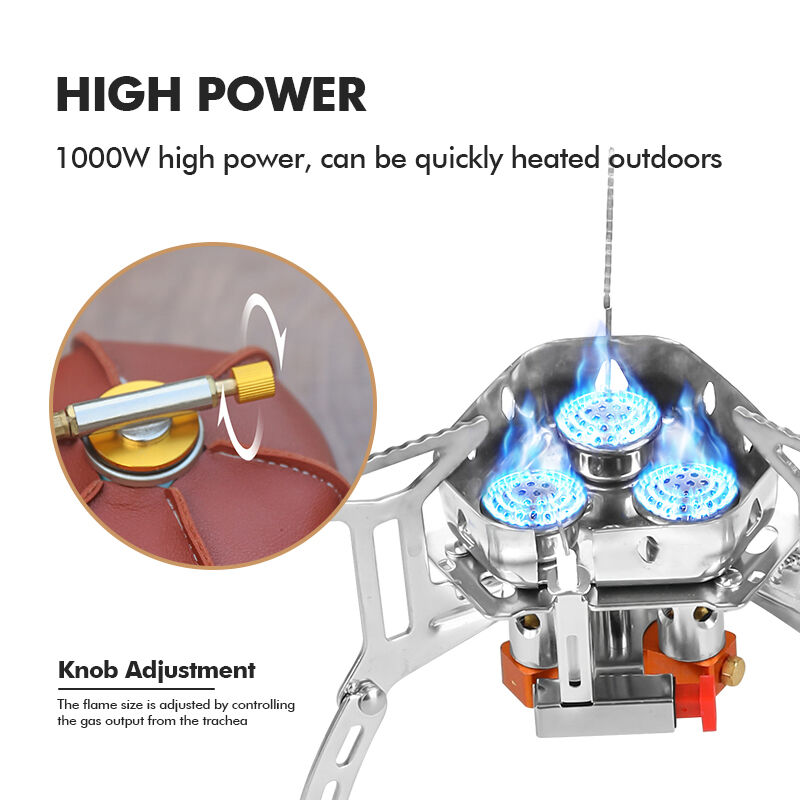 Stainless Steel 3500W Mini Camping Gas Stove - 280g Ultra Lightweight Portable Stove for Backpacking