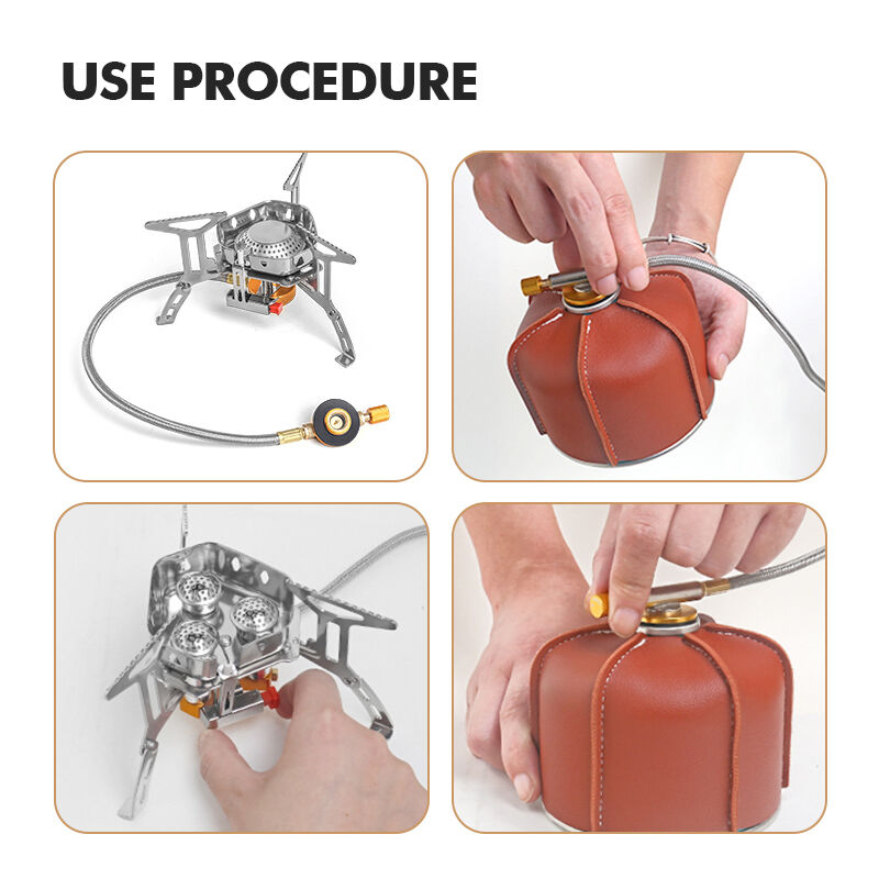Stainless Steel 3500W Mini Camping Gas Stove - 280g Ultra Lightweight Portable Stove for Backpacking