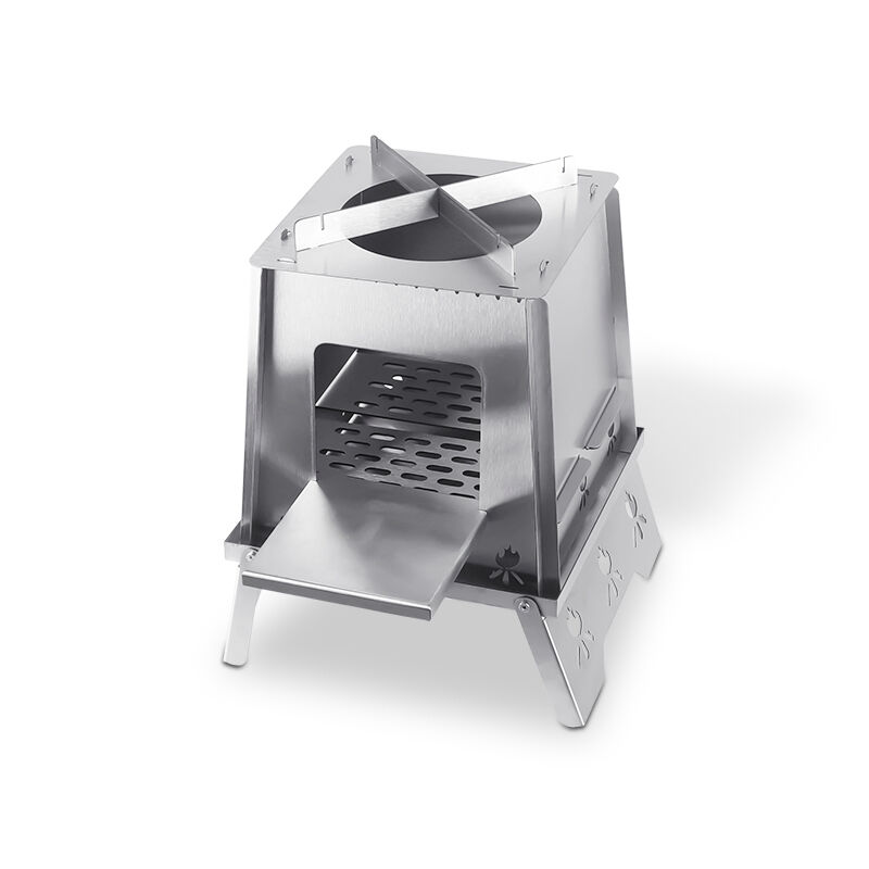 Stainless Steel Foldable Camping Wood Stove - Multi-Fuel Portable Stove for Outdoor Cooking