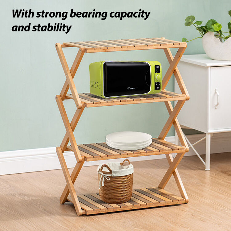 Kinggear Lightweight Foldable Camping Shelf - Customizable Wood Shelf for Outdoor Storage