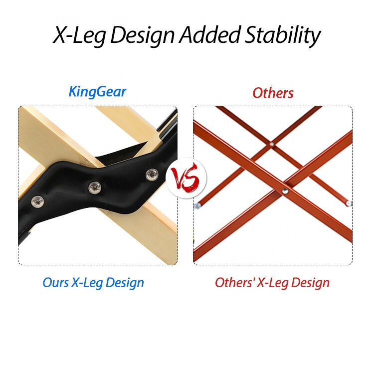 Kinggear Lightweight Foldable Wood Cooler Stand with Custom Logo for Outdoor Camping and BBQ