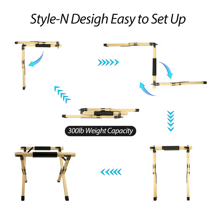 Kinggear Lightweight Foldable Wood Cooler Stand with Custom Logo for Outdoor Camping and BBQ