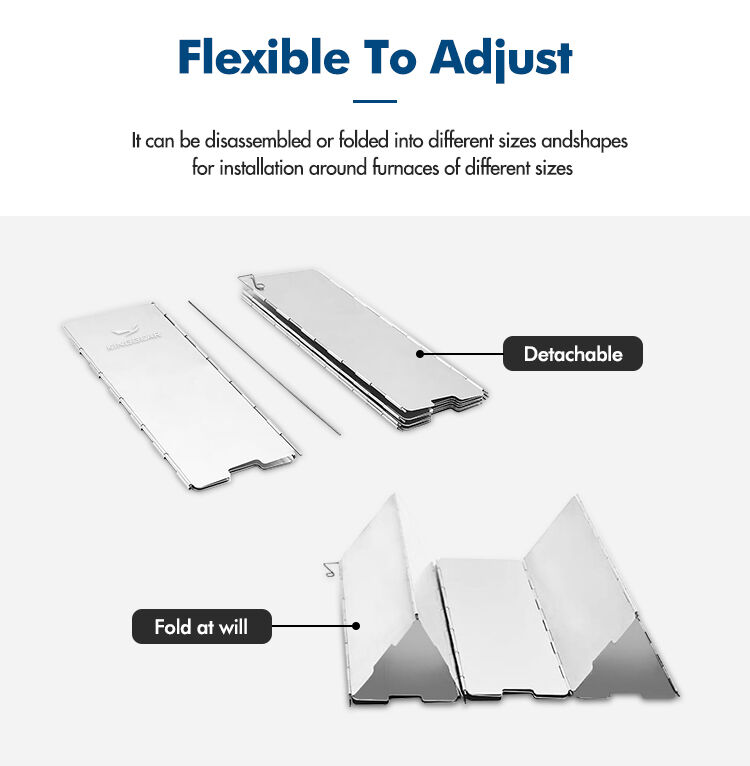 Camping Wind Shield Foldable Wind Screen with 10 Plates Aluminum Alloy Collapsible Stove Windshield 24*85cm