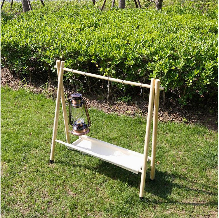 Lightweight Folding Wood Hanger Stand with Custom Logo and 120KG Load Bearing for Outdoor Camping and Picnic Storage