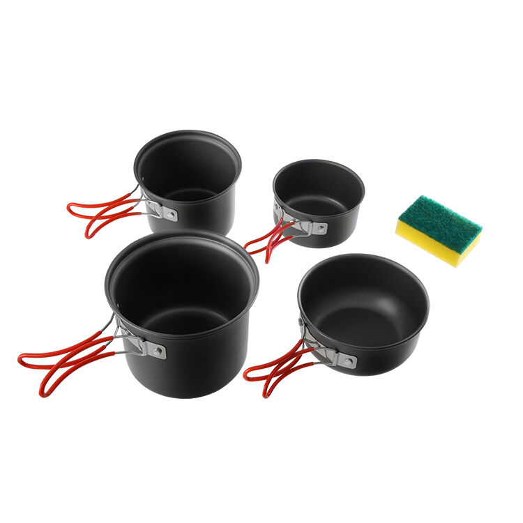 KingGear Non Stick Eco-Friendly Aluminium Alloy Camping Cookware Set for Outdoor Hiking and Travelling