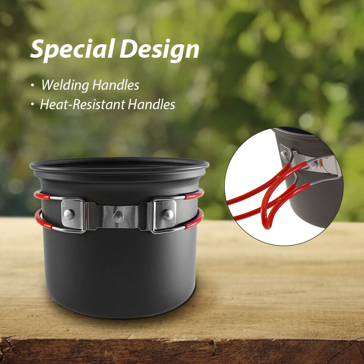 KingGear Non Stick Eco-Friendly Aluminium Alloy Camping Cookware Set for Outdoor Hiking and Travelling