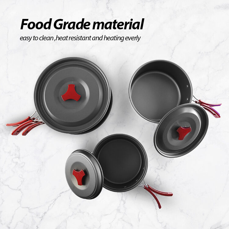Nonstick Aluminium Alloy Camping Cookware Set - Eco-Friendly Mess Kit for Outdoor Cooking