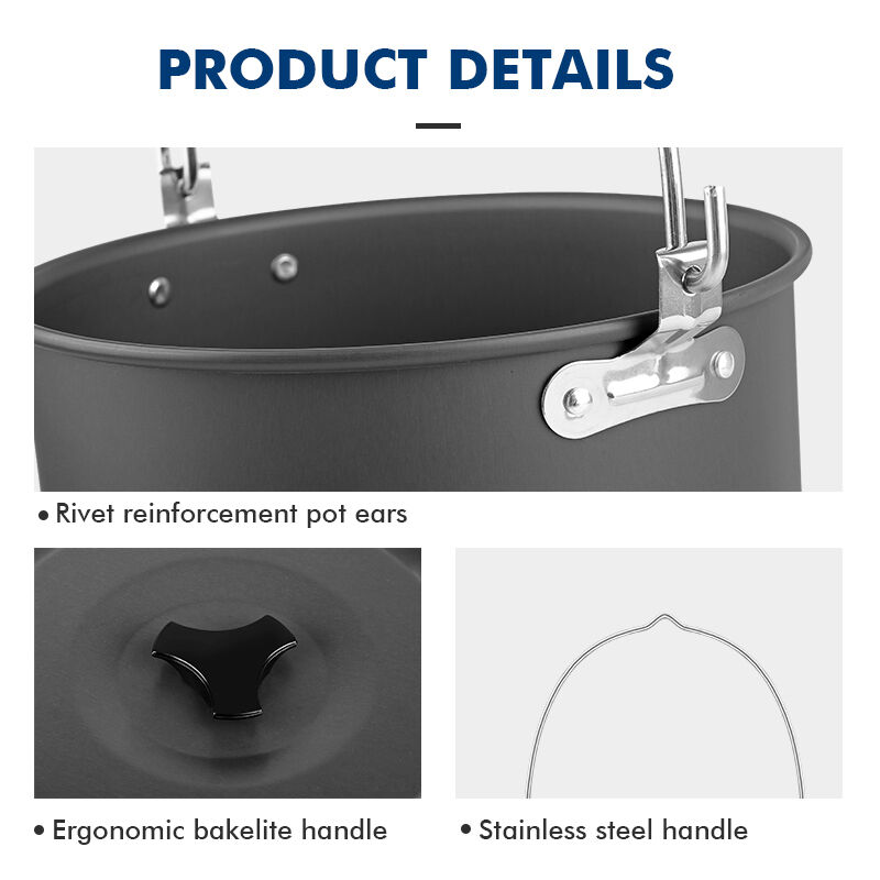 Durable Non Stick Eco-Friendly Portable Cooking Pot for Camping and Outdoor Adventures