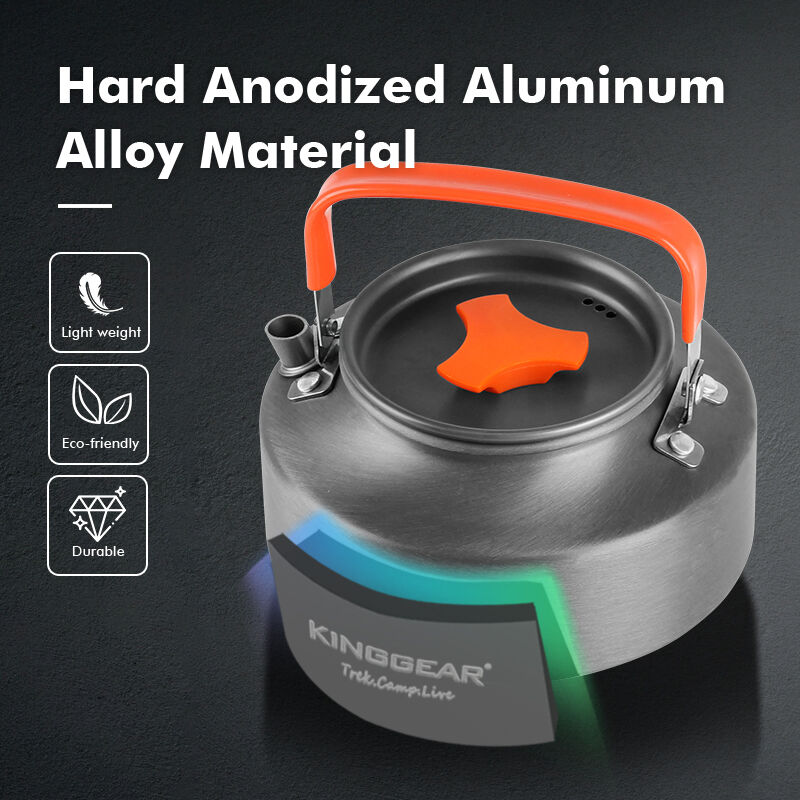 Ultralight Aluminium Alloy Camping Kettle with 1.1L 1.5L 2L Capacity for Outdoor Travel