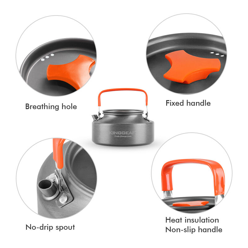 Ultralight Aluminium Alloy Camping Kettle with 1.1L 1.5L 2L Capacity for Outdoor Travel