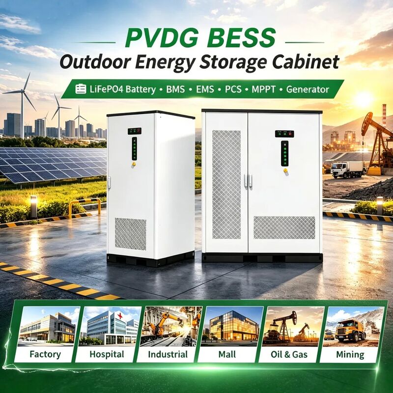 100kWh+55kW LiFePO4 Industrial Battery Storage Cabinet with IP54 Protection for Hybrid Grid Applications