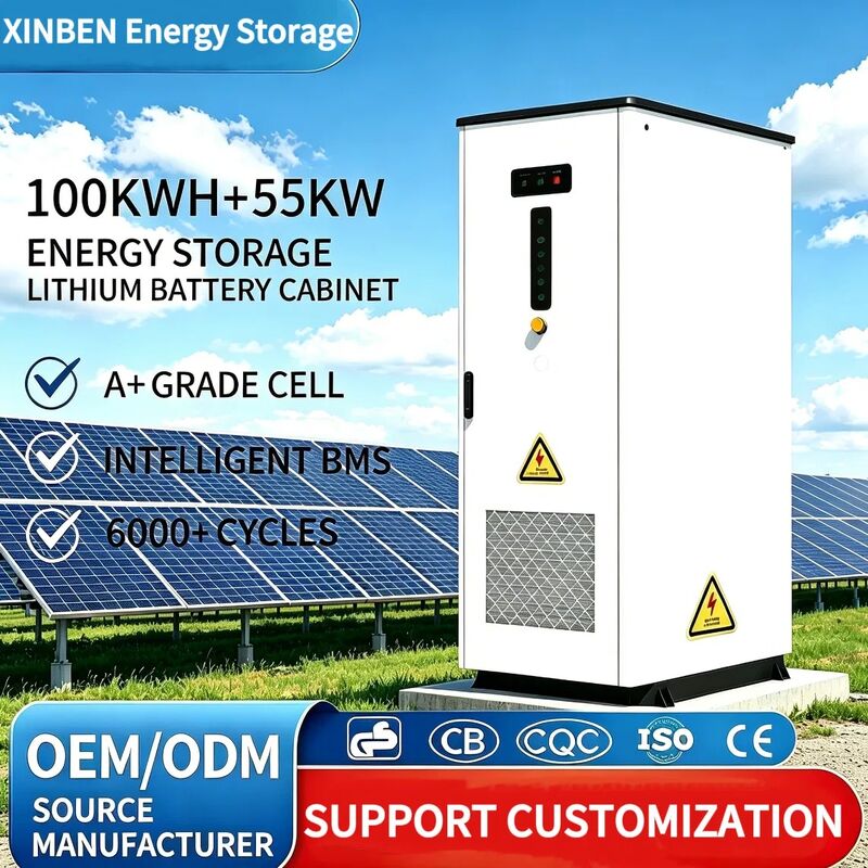 100kWh+55kW Industrial Battery Storage Cabinet with LiFePO4 Battery and Air Cooling System for Hybrid PV-Diesel Microgrid BESS