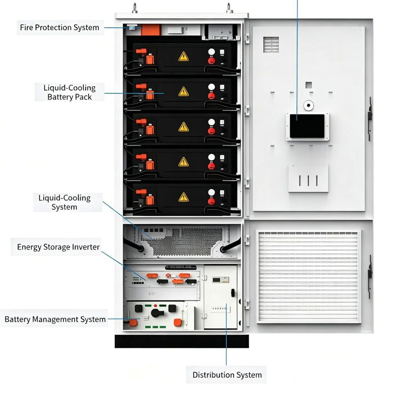 100kWh-500kWh Industrial Battery Energy Storage System with LiFePO4 and IP54 Protection BESS Cabinet