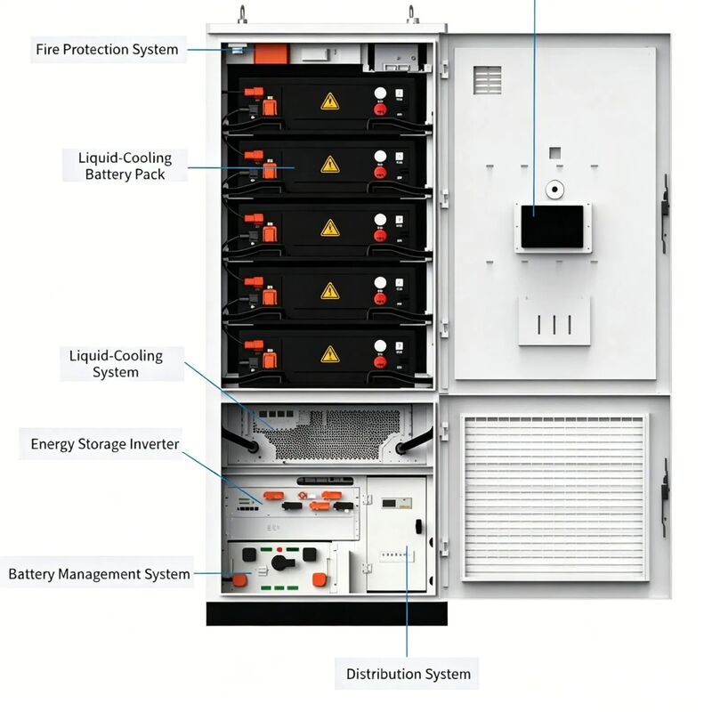 100kWh-500kWh LiFePO4 Battery Hybrid PV-Diesel Microgrid BESS Cabinet with IP54 Protection for Industrial Energy Storage